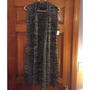 Black & Grey sleeveless, knee length sweater